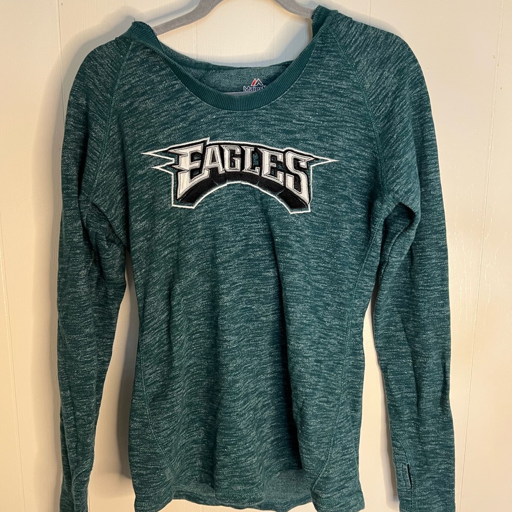 NFL Eagles Scoop Neck Hoodie, Small